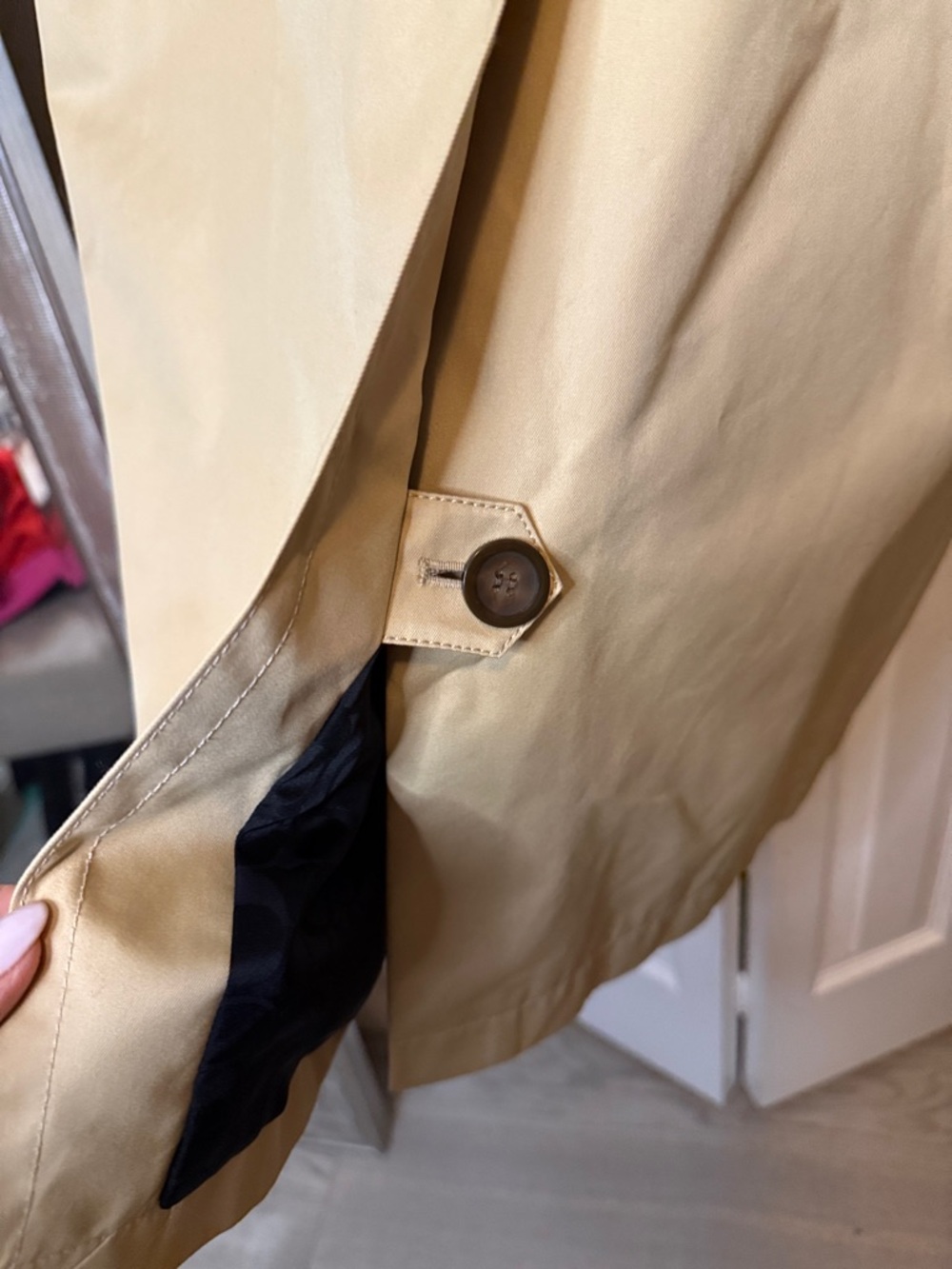 Coach Colorblock Trench Coat in Beige, Rust and Black - Picture 7 of 9